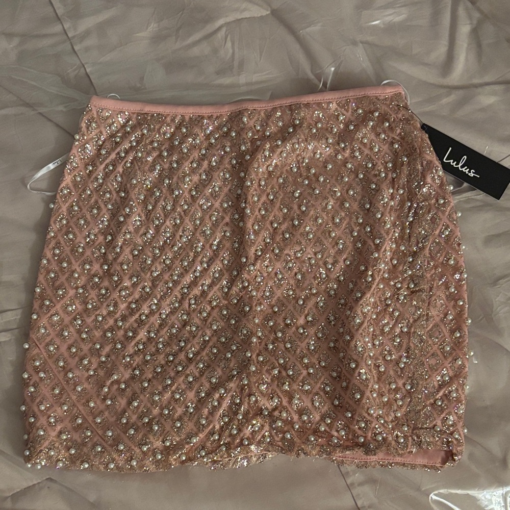 Lulu's Glittering Rose Mini Skirt